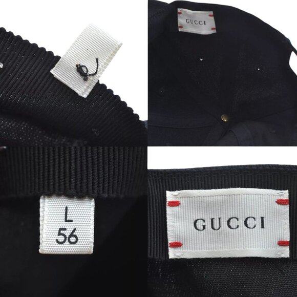 085189AR (S2) Gucci Cap Web Sherry Line Black Canvas - Picture 13 of 14